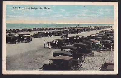 Florida-FL-Jacksonville-Pablo Beach-Cars-People-Vintage Postcard • $3.95