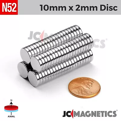 10mm X 2mm N52 Super Strong Round Disc Rare Earth Neodymium Magnets 10x2mm • $140