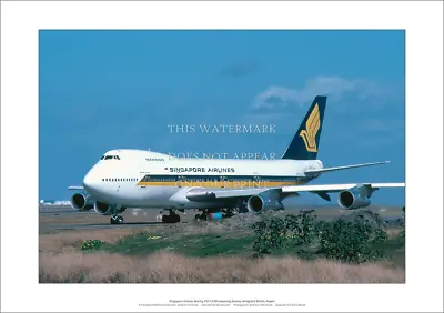 $34.95 • Buy Singapore Airlines Boeing 747 A2 Art Print – Departs Sydney – 59 X 42 Cm Poster