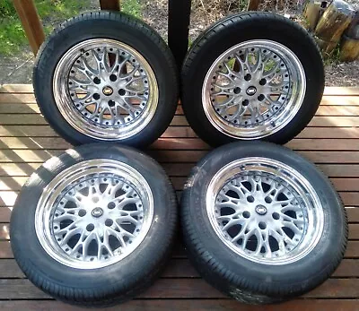 $1500 • Buy Near New 16  X 8  ROH Chicane Holden HQ WB HX HZ HJ Classic Wheels & Tyres 3-Pce