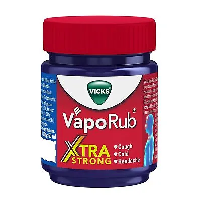 Vicks Vaporub ExtraStrong  Relief Cold Cough Blocked NoseHeadache Body Ache-50m1 • $7.59