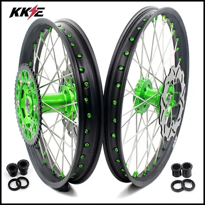 KKE 21/19 MX Wheels Rims Set Fit For Kawasaki KX125 KX250 2003-2005 Green Nipple • $699