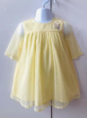 I Love GorgeousDesigner 12-18 Months Yellow Tulle Layer Summer Dress VGC • $3.74