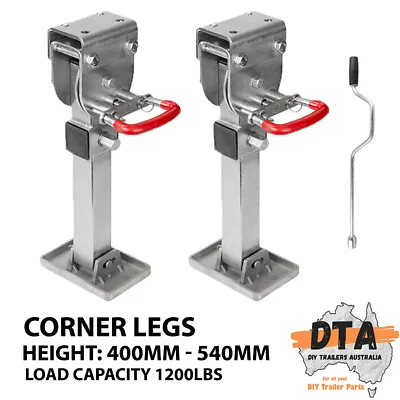 X2 Corner Legs Drop Down Stabilizers 400mm Handle 1200lbs Caravan Camper Trailer • $119.50