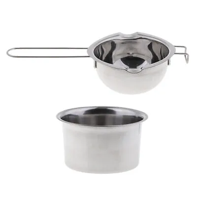 2x Stainless Steel Wax Melting Pot Double Boiler For DIY Candle Soap Making • £9.29