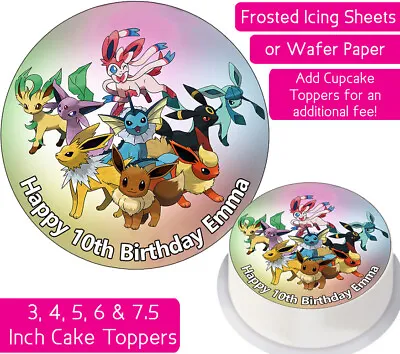 £3.99 • Buy Pokemon Eevee Edible Wafer & Icing Personalised Cake Toppers Decoration Birthday