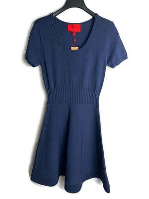 $35 • Buy Zac Posen Dress Navy Blue Fit And Flare Stretch Z Spoke Women's Large New W/Tag