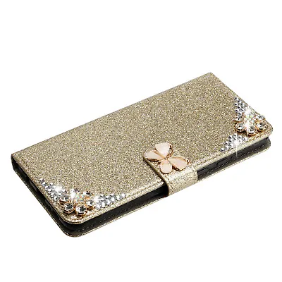 Case For Samsung S24 Ultra S23 Plus S22 Bling Leather Glitter Card Pocket Cover • $16.93