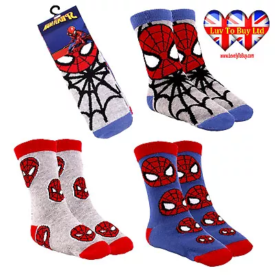 Kids Socks Official Marvel Spider Man Spcks Hildren's Socks Pack Of 3 Pairs • £6.99