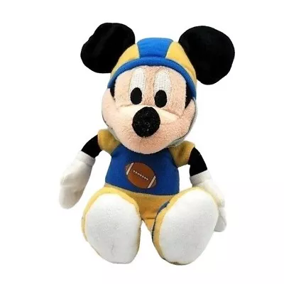 Disney Mickey Mouse Football Doll Yellow 10  Uniform Blue Helmet Plush • $10.66