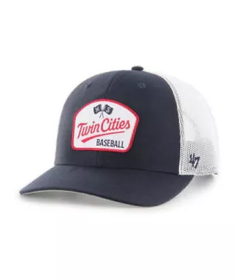 2024 Minnesota Twins Navy Region Patch 47 Trucker Mesh Adjustable Snapback • $34.99