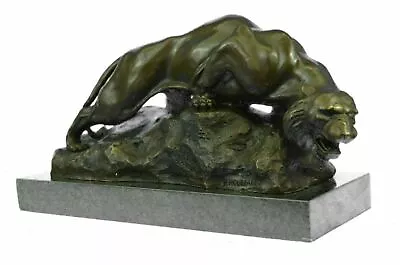 Bronze Mountain Lion Sculpture Statue Signed Figure Hot Cast Home Decor Figurine • $469