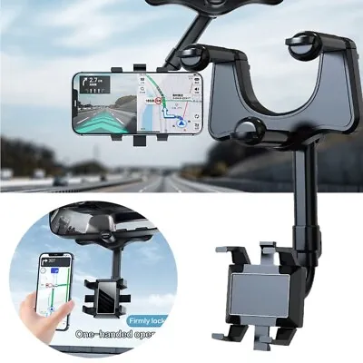 $12.97 • Buy 360° Car Rear View Mirror Mount Holder Stand Universal For IPhone Samsung Phone