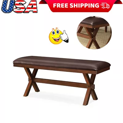 Maddox Dining Benches Rectangular Chairs Padded Seat Kitchen Furniture Espresso • $111.39