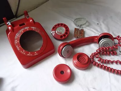 Genuine Vintage Red GPO Telephone 706 Parts - Case  Handset And Dial Plus  ! • £20