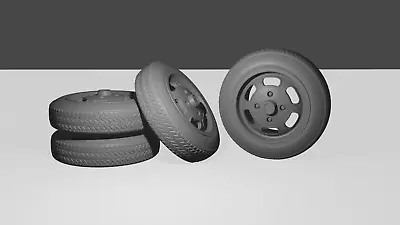 1/24 Volkswagen Turtleback Wheels Tire Brake Discs For Diorama/diecast UNPAINTED • £8