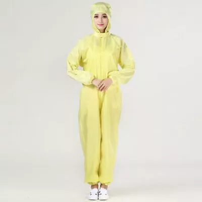 Disposable Protective Coverall Hazmat Suit Antistatic Full Body Coverall 6 Sizes • $24.74