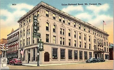 Union National Bank Mt Carmel Pennsylvania PA Unposted Postcard • $2.95