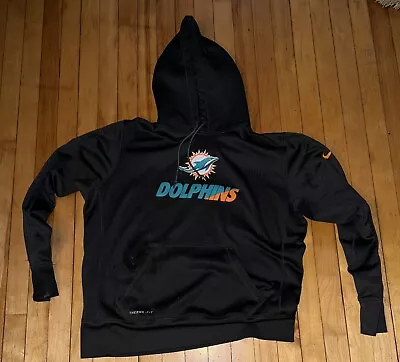 Nike Miami Dolphins Hoodie Sweatshirt Pullover NFL On Field Men's Size XL • $22