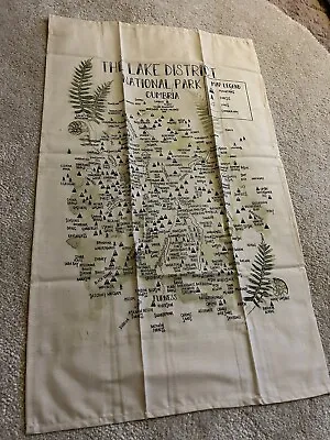 Hand Drawn Lake District Map Tea Towel • £10