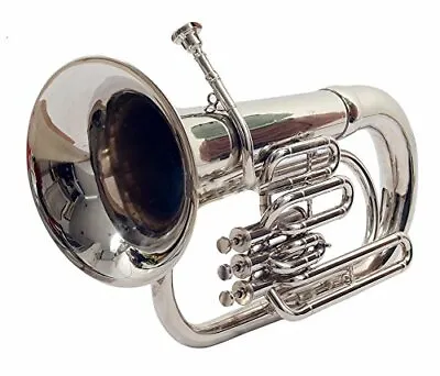 SAI Musicals Euphonium-Silver 3 Valve With Bag And Mouthpiece BRS HORN TUBA MUS • $343.44