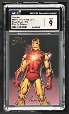 Upper Deck 2015 Iron Man #16 Marvel Fleer Retro Flair '94 Origins CGC Grade 9 • $39.95