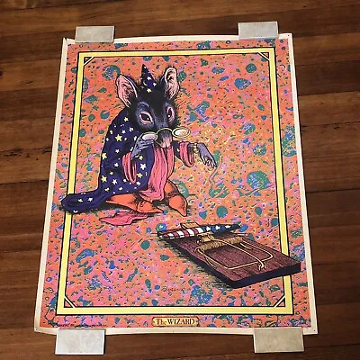 THE WIZARD 1976 Vintage Original Blacklight Poster Mousetrap 23x29in Made In USA • $44.99