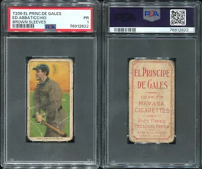 T206 Ed Abbaticchio Brown Sleeves ~~ PSA 1 ~~ El Principe De Gales EPDG Back • $289.99