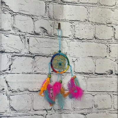 Rainbow Naturals Handmade Dream Catcher Feather Beads Ring For Home & Car Décor • £3.50