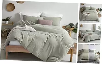  Super Soft Duvet Cover - 100% Washed Microfiber Full(80 X90 ) Mist Sage • $48.86