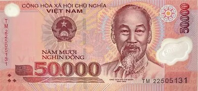 50000 Vietnam Dong VND CIRCULATED CIR Banknote Polymer 1 Piece • $6.50