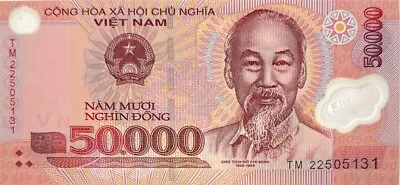 50000 Vietnam Dong VND UNCIRCULATED UNC Banknote 2022 P-121 Polymer  • $7.50