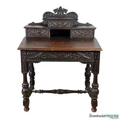 Antique Victorian R.J. Horner Oak Carved Griffin Motif Slant Front Writing Desk • $1100