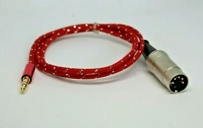 $9.99 • Buy Bang Olufsen Gold 5Pin DIN - Gold 3.5mm RED Braided Cable IPod/MP3 3ft NEW