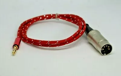 Bang Olufsen Gold 5Pin DIN - Gold 3.5mm RED Braided Cable IPod/MP3 3ft NEW • $10.99