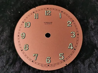 Vintage Magnus 4 Jewels Clock Dial Military Style Numbers 68mm Diameter • $15.14