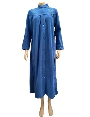 $79.95 • Buy Ladies Givoni Blue Admiral Long Length Button Dressing Gown Bath Robe (83)
