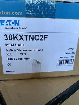 Eaton MEM 30KXTNC2F 32amp 415v TPN Switch Fuse With HRC Fuses • £193.99