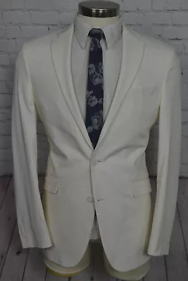 Kenneth Cole REACTION Mens Cream Beige SLIM Sport Coat Blazer Jacket SIZE 40L • $19.95