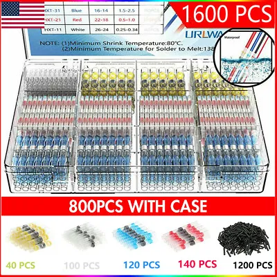 1600Pcs Heat Shrink But Connector Waterproof Electrical Wire Marine Butt Splice • $14.59