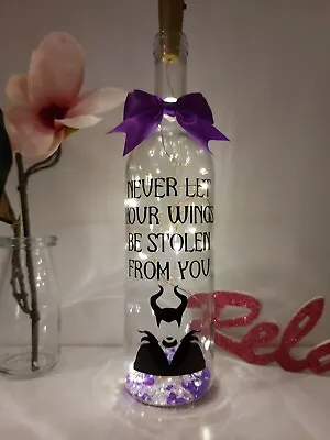 Personal Disney Villain Maleficent Light Up Bottle Birthday Christmas Gift 💜 • £12.99