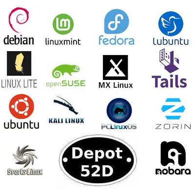 20 Linux Distros On 64GB USB Drive MX Linux Ubuntu Linux Mint Debian Etc • £12.50