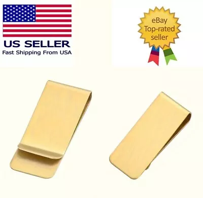 Brass Gold Money Clip Metal Credit Card Cash Pocket Holder Wallet US NARROW • $6.98