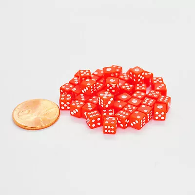 50pcs 5mm Six Sided D6 .197 Inch Die Small Tiny Mini Miniature Red Dice W/ Bag • $12.49