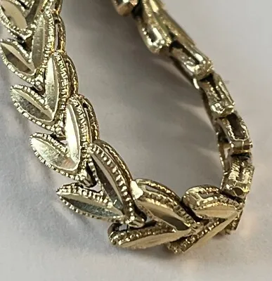 Vintage 14K Yellow Gold Mob Wife Diamond Cut Bracelet 7  10 Grams • $400