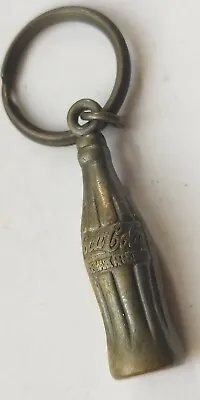 VINTAGE Retro GunMetal Keyring Key Ring Tiny Mini Small Bottle Of Coca-Cola Coke • £15.95