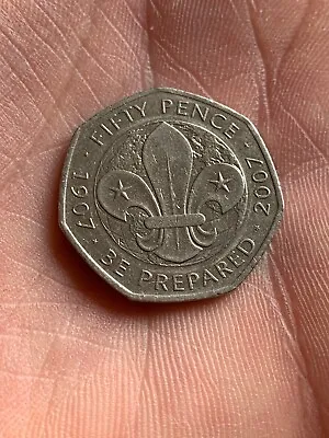 50p Coin - (2007) Be Prepared  100th Anniversary Boy Scouts - Good Circulated • £2.19