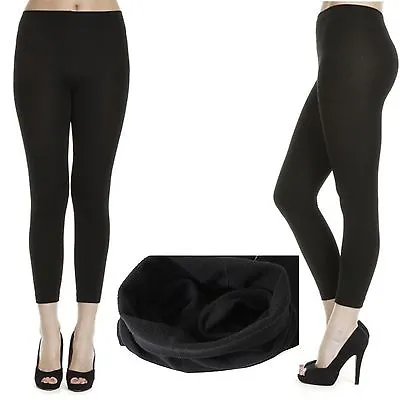  Chickster Brand Ladies Full Length Soft Fleece Lined Warm  Leggings • £7.98