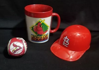Vintage St Louis Cardinals Plastic Mug Mini Helmet Hacky Sac Ball Lot • $23.95